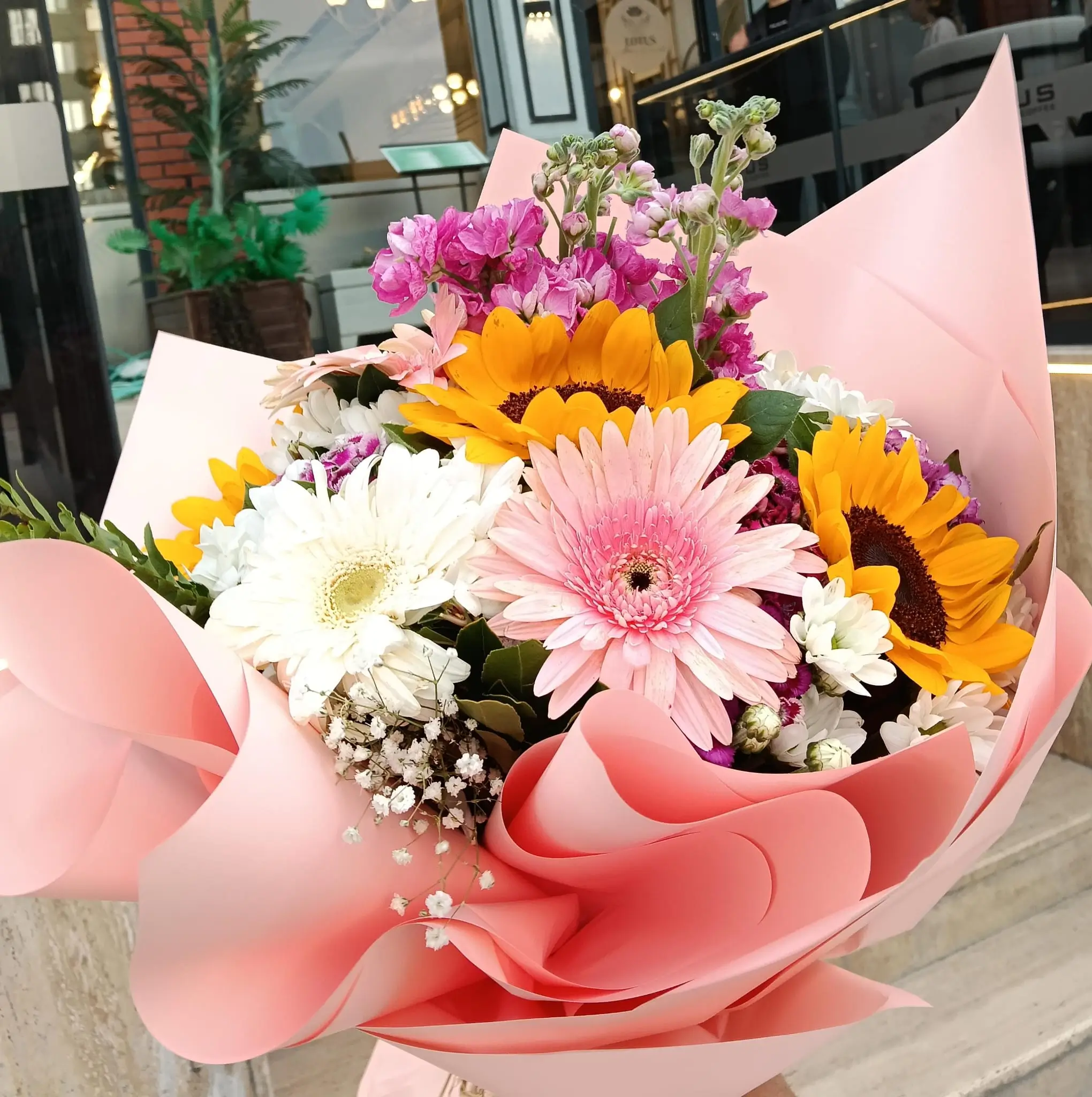 Ayçiçeği ve Gerbera Karışık Tasarım Buket | Gaziantep Çiçekçi